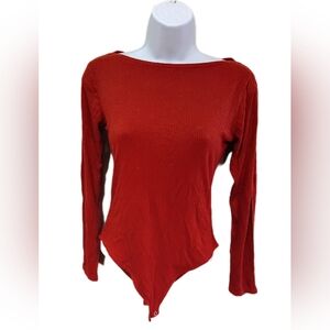 Forever 21 Scarlet Long Sleeve Bodysuit
